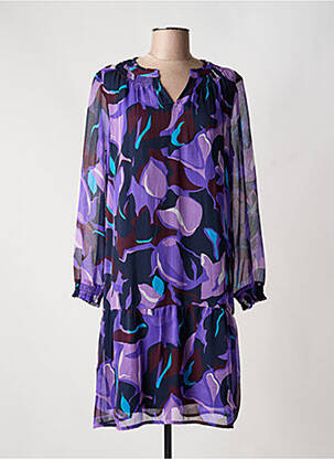 Robe mi-longue coupe fluide manches longues violet STREET ONE femme