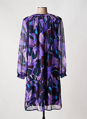 Robe mi-longue imprimé fleurs manches longues violet STREET ONE femme