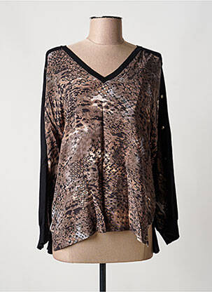 Pull coupe cintrée manches longues noir CONCEPT K femme