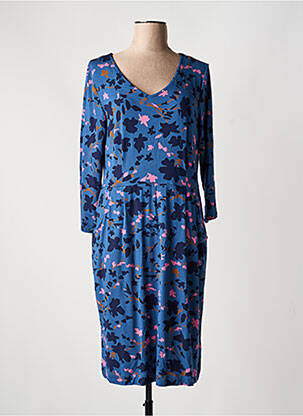 Robe mi-longue imprimé fantaisie manches longues bleu WHITE STUFF femme