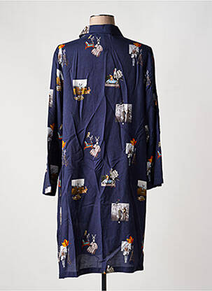 Robe mi-longue imprimé fantaisie manches longues bleu NICE THINGS femme