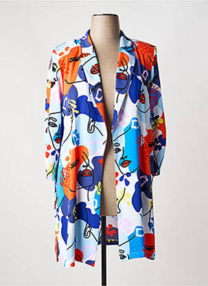 Manteau long epaulette sans capuche bleu JOSEPH RIBKOFF femme