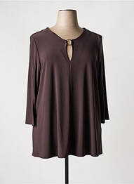 Top tissage jersey manches 3/4 marron JOSEPH RIBKOFF femme