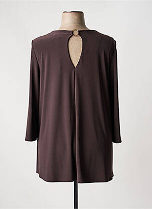 Top tissage jersey manches 3/4 marron JOSEPH RIBKOFF femme