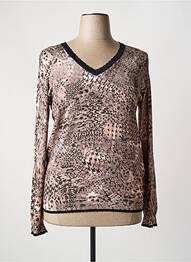 Pull coupe cintrée manches longues marron CONCEPT K femme