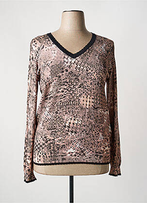 Pull coupe cintrée manches longues marron CONCEPT K femme