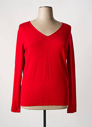 Pull coupe cintrée manches longues rouge GEVANA femme