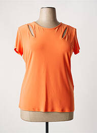 T-shirt stretch manches courtes orange JOSEPH RIBKOFF femme