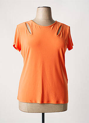 T-shirt stretch manches courtes orange JOSEPH RIBKOFF femme