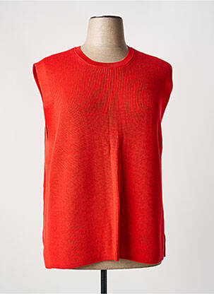 Pull coupe cintrée sans manche rouge BETTY BARCLAY femme