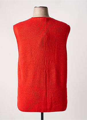 Pull coupe cintrée sans manche rouge BETTY BARCLAY femme