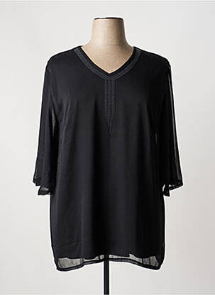 Tunique manches longues légère et transparente noir GRIFFON femme