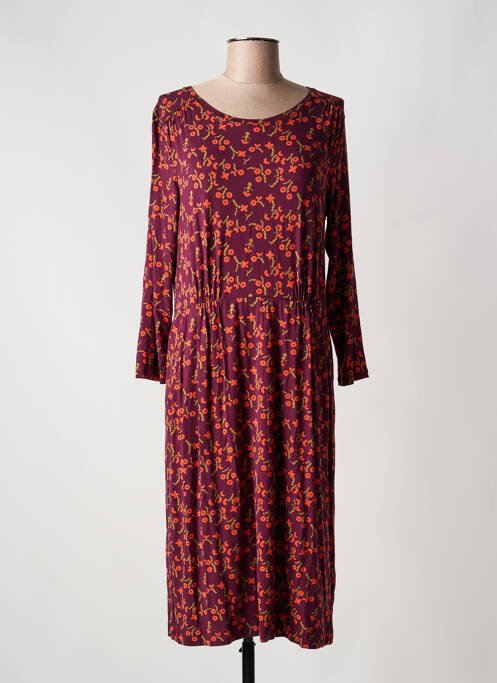 Robe mi-longue imprimé fleurs manches longues rouge WHITE STUFF femme