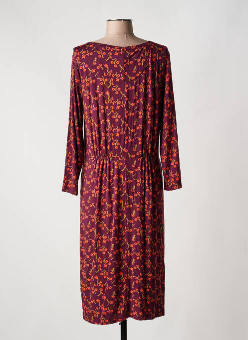 Robe mi-longue imprimé fleurs manches longues rouge WHITE STUFF femme