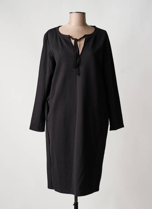 Robe mi-longue manches longues manches longues noir ELENA MIRO femme