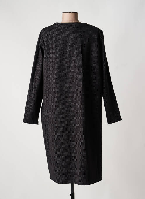 Robe mi-longue manches longues manches longues noir ELENA MIRO femme