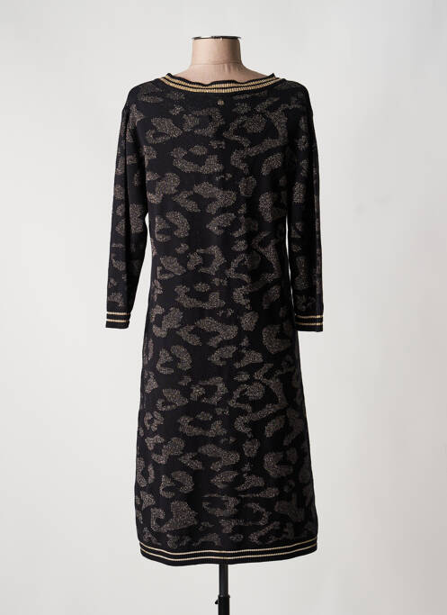 Robe mi-longue manches longues manches longues noir FRED SABATIER femme
