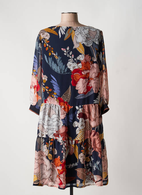Robe mi-longue coupe fluide manches longues bleu BETTY BARCLAY femme
