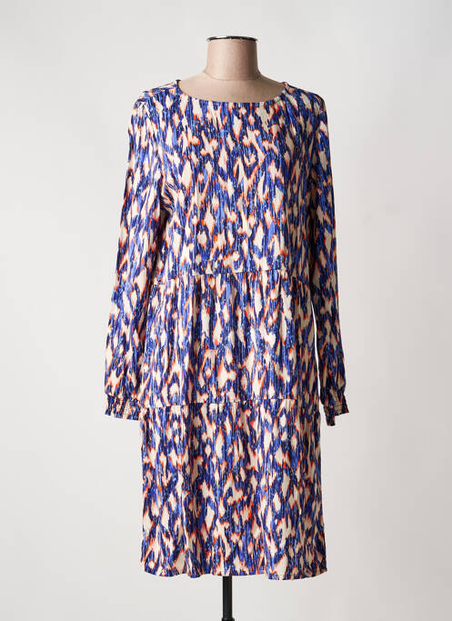 Robe mi-longue imprimé fantaisie manches longues bleu STREET ONE femme