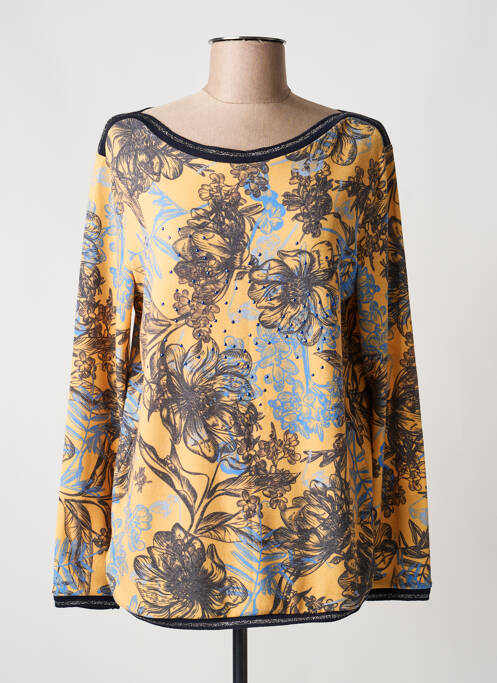 Sweat-shirt stretch manches longues jaune JOY OF LIFE femme
