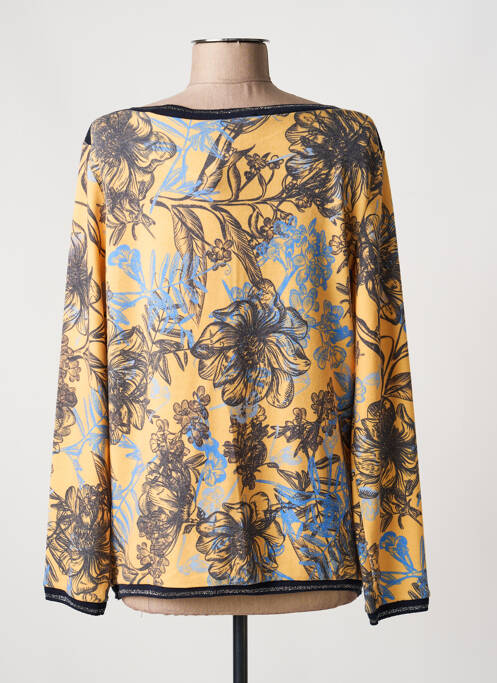 Sweat-shirt stretch manches longues jaune JOY OF LIFE femme