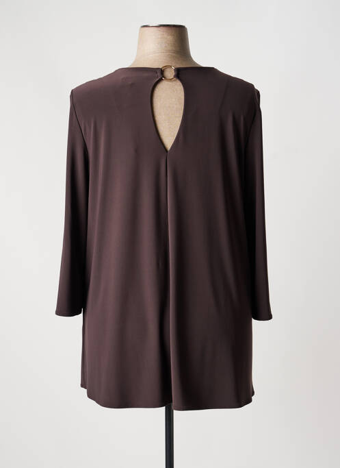 Top tissage jersey manches 3/4 marron JOSEPH RIBKOFF femme