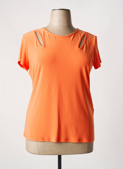 T-shirt stretch manches courtes orange JOSEPH RIBKOFF femme