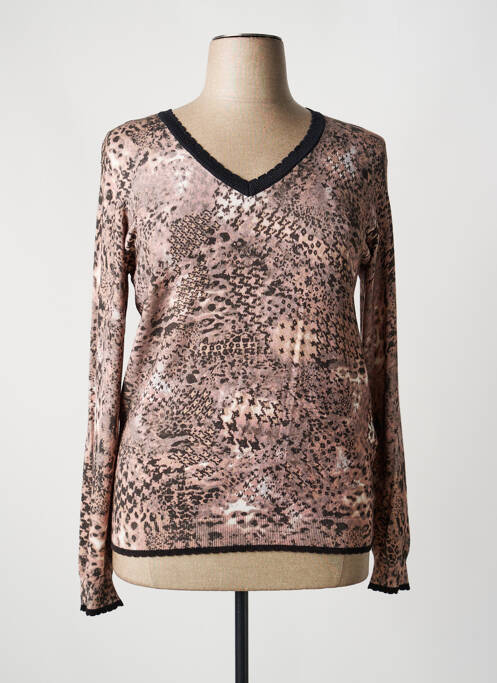 Pull coupe cintrée manches longues marron CONCEPT K femme