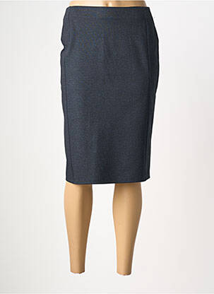 Jupe mi-longue taille haute bleu GEVANA femme