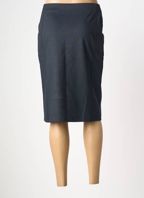 Jupe mi-longue taille haute bleu GEVANA femme