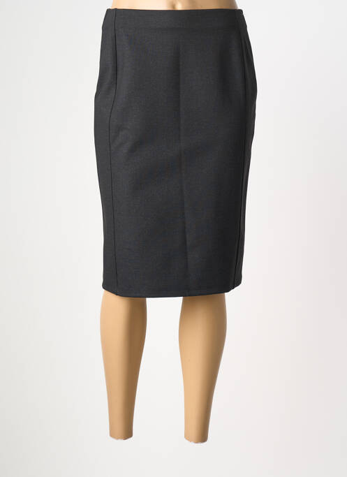 Jupe mi-longue taille haute gris GEVANA femme