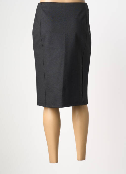 Jupe mi-longue taille haute gris GEVANA femme