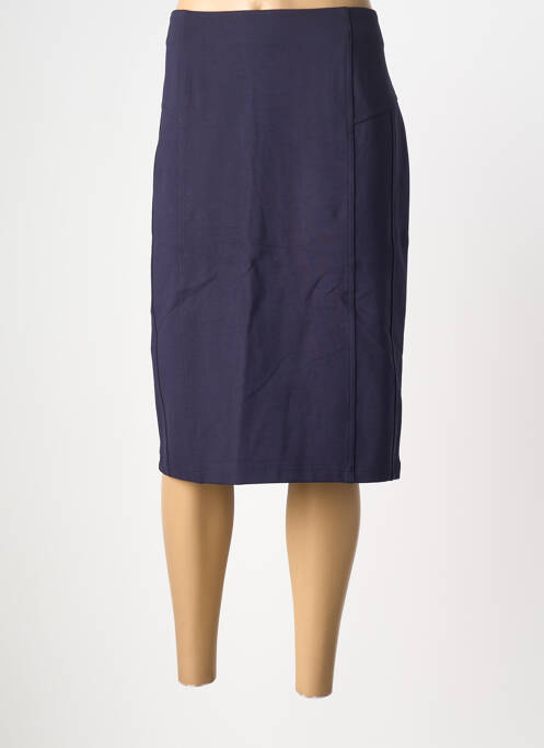 Jupe mi-longue taille à pinces bleu GRIFFON femme