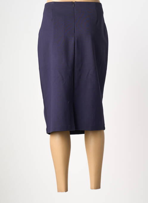 Jupe mi-longue taille à pinces bleu GRIFFON femme