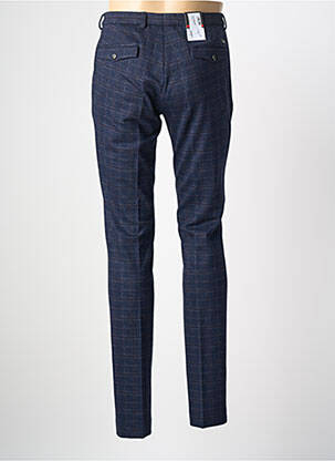 Pantalon slim tissage chiné taille haute bleu LUIGI MORINI homme