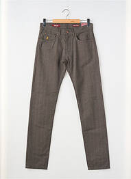 Pantalon slim fermeture zippée sous rabat boutonné taille normale gris MCS homme