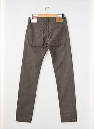 Pantalon slim fermeture zippée sous rabat boutonné taille normale gris MCS homme