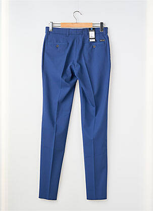 Pantalon slim fermeture zippée sous rabat avec crochet taille basse bleu LUIGI MORINI homme