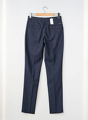 Pantalon slim taille à pinces taille haute bleu LUIGI MORINI homme
