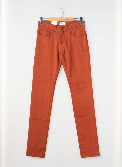Pantalon slim tissage popeline taille normale marron EMYLE homme