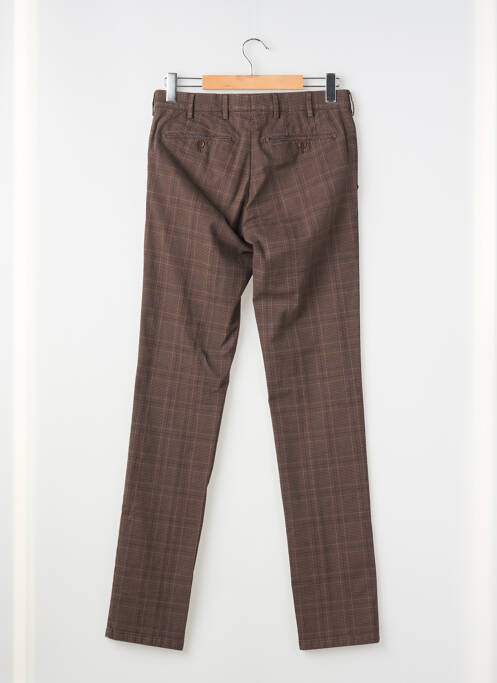 Pantalon droit fermeture zippée sous rabat avec crochet taille normale marron MEYER homme