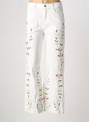 Jean coupe flare stretch taille normale blanc ONADO femme