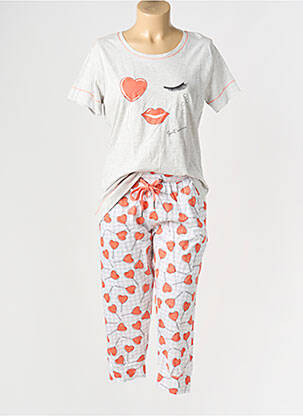 Pyjama tissage jersey gris REBELLE BY PASTUNETTE femme