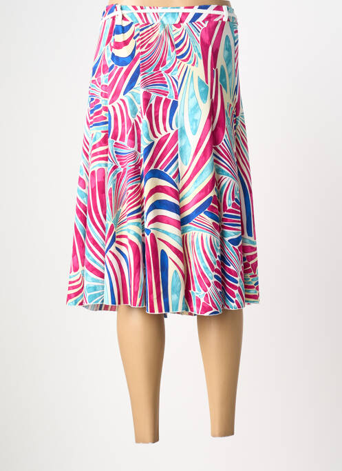 Jupe mi-longue stretch rose NIKI PARIS femme