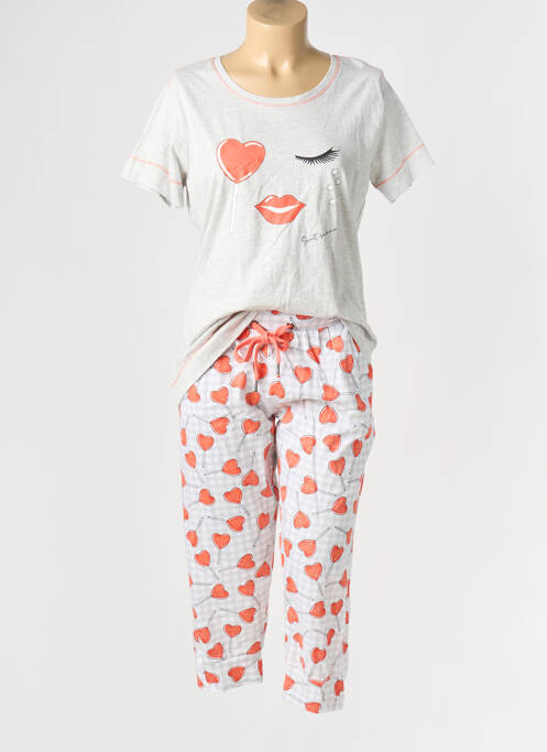 Pyjama tissage jersey gris REBELLE BY PASTUNETTE femme