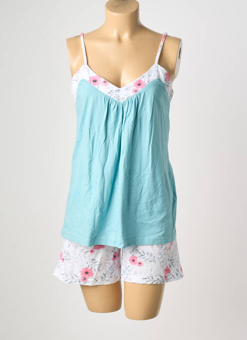 Pyjama col v bleu PASTUNETTE femme