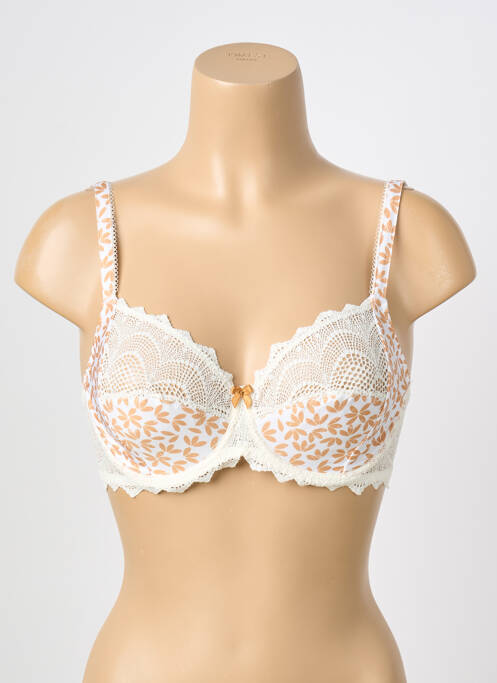 Soutien-gorge broderie haut soutien-gorge emboitant beige ANTIGEL femme