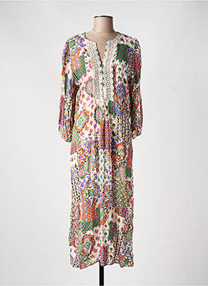 Robe longue manches longues manches longues blanc EMA BLUE'S femme