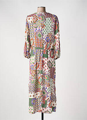 Robe longue manches longues manches longues blanc EMA BLUE'S femme
