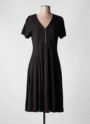 Robe mi-longue manches courtes manches courtes noir JOY'S PARIS femme